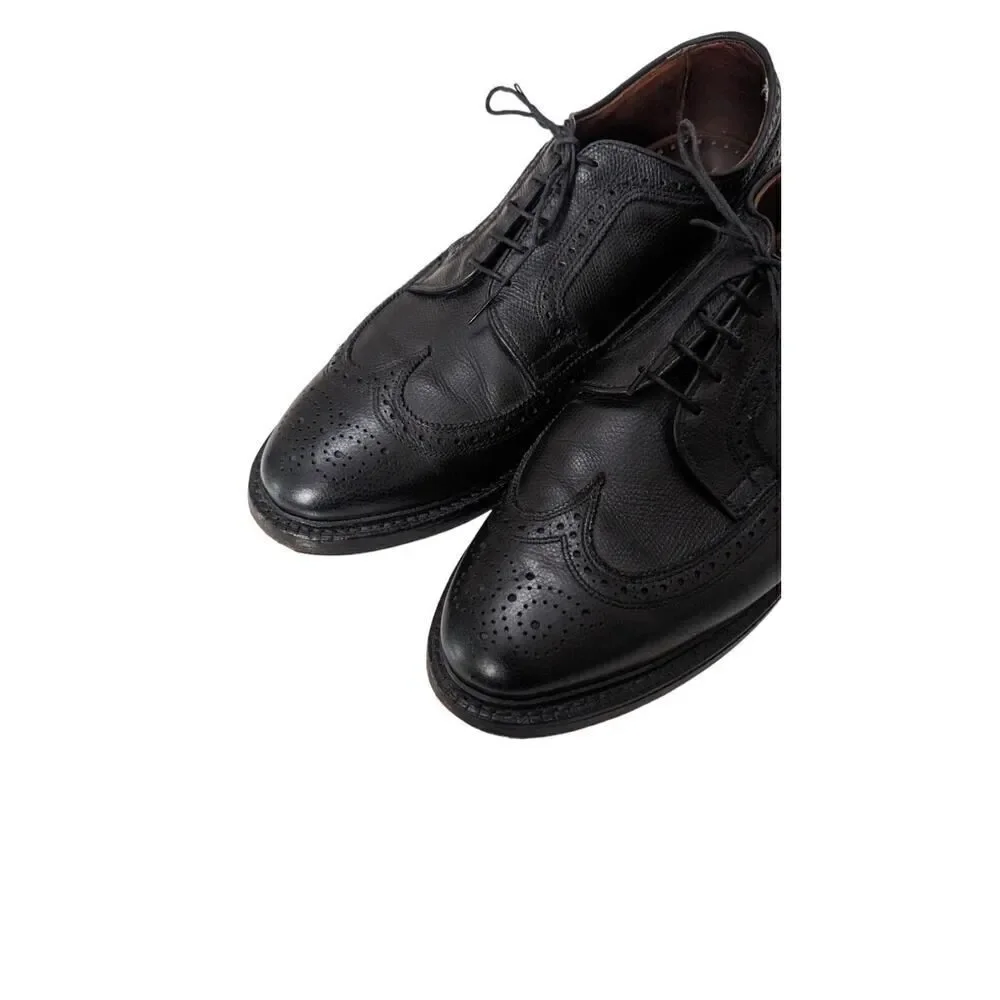 Brooks Brothers Mens Pebble Grain Leather Wingtip Brogue Derby‎ Black Size 12